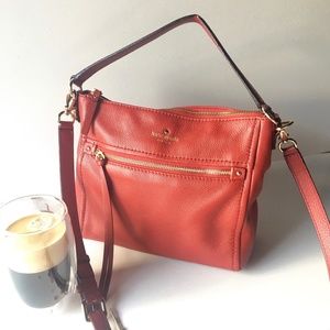 Vintage Kate Spade Red Pebble Leather Bag